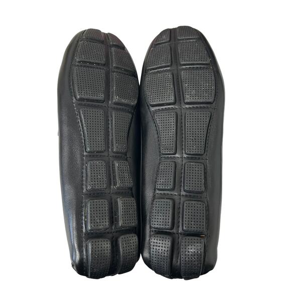Folio New York Black Leather Slip On Driving Loafers Mens 8 - Picture 5 of 9